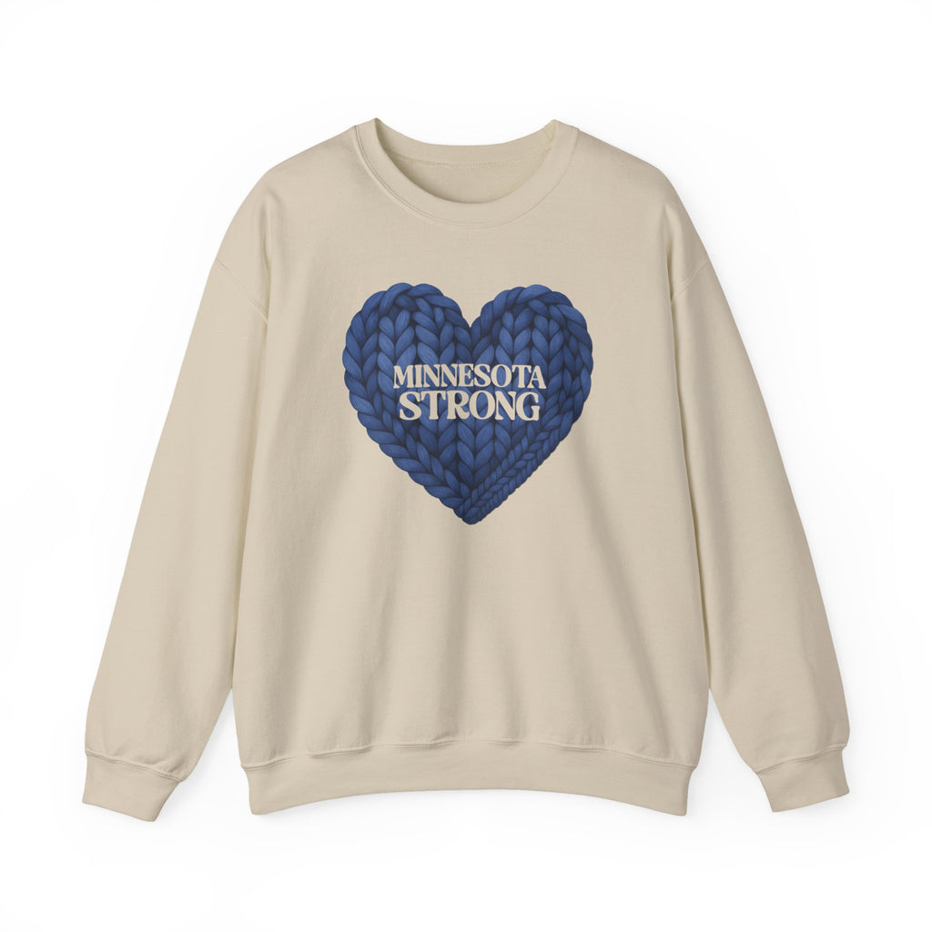 I stand with Minnesota Sweatshirt | Blue Knit Heart Design
