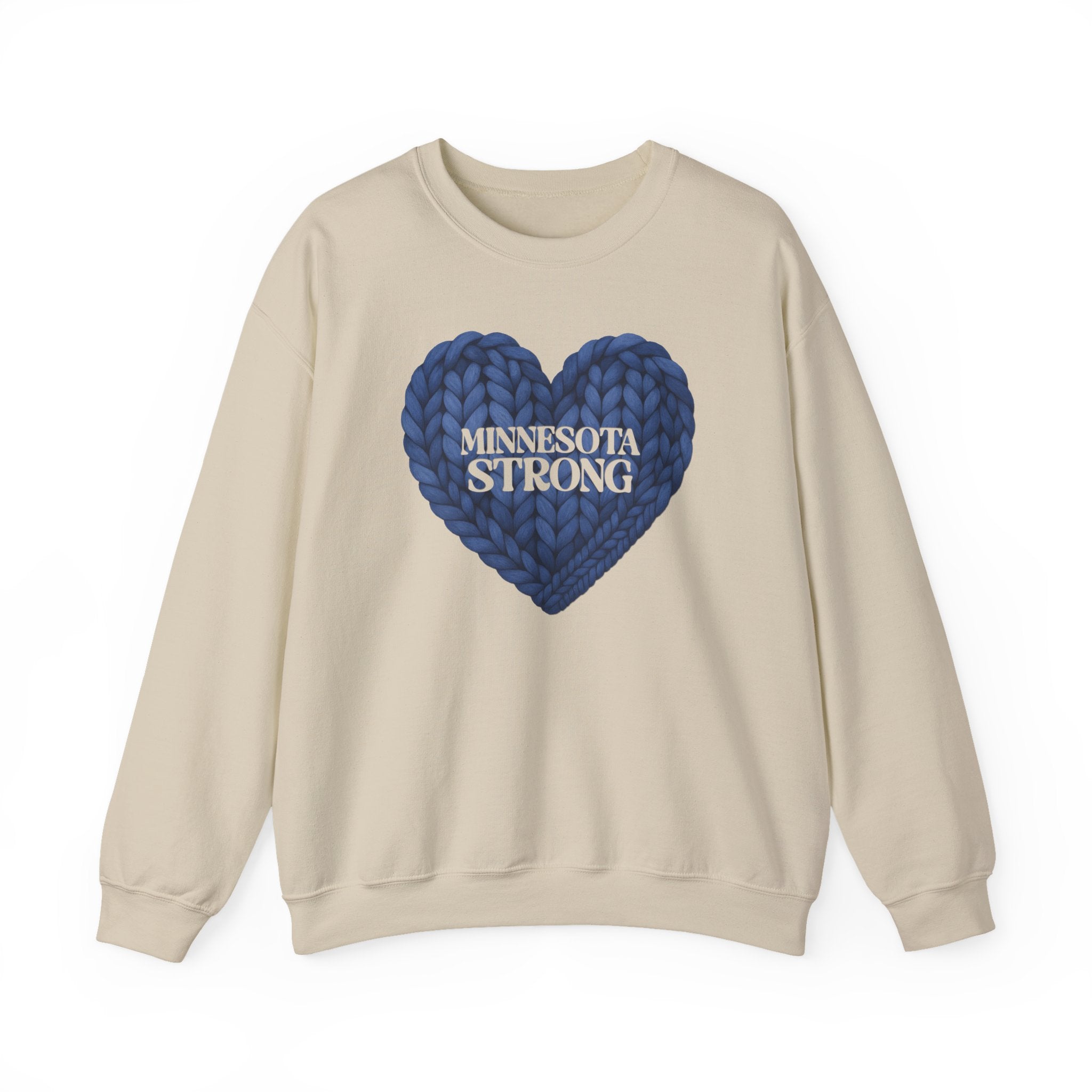 I stand with Minnesota Sweatshirt | Blue Knit Heart Design