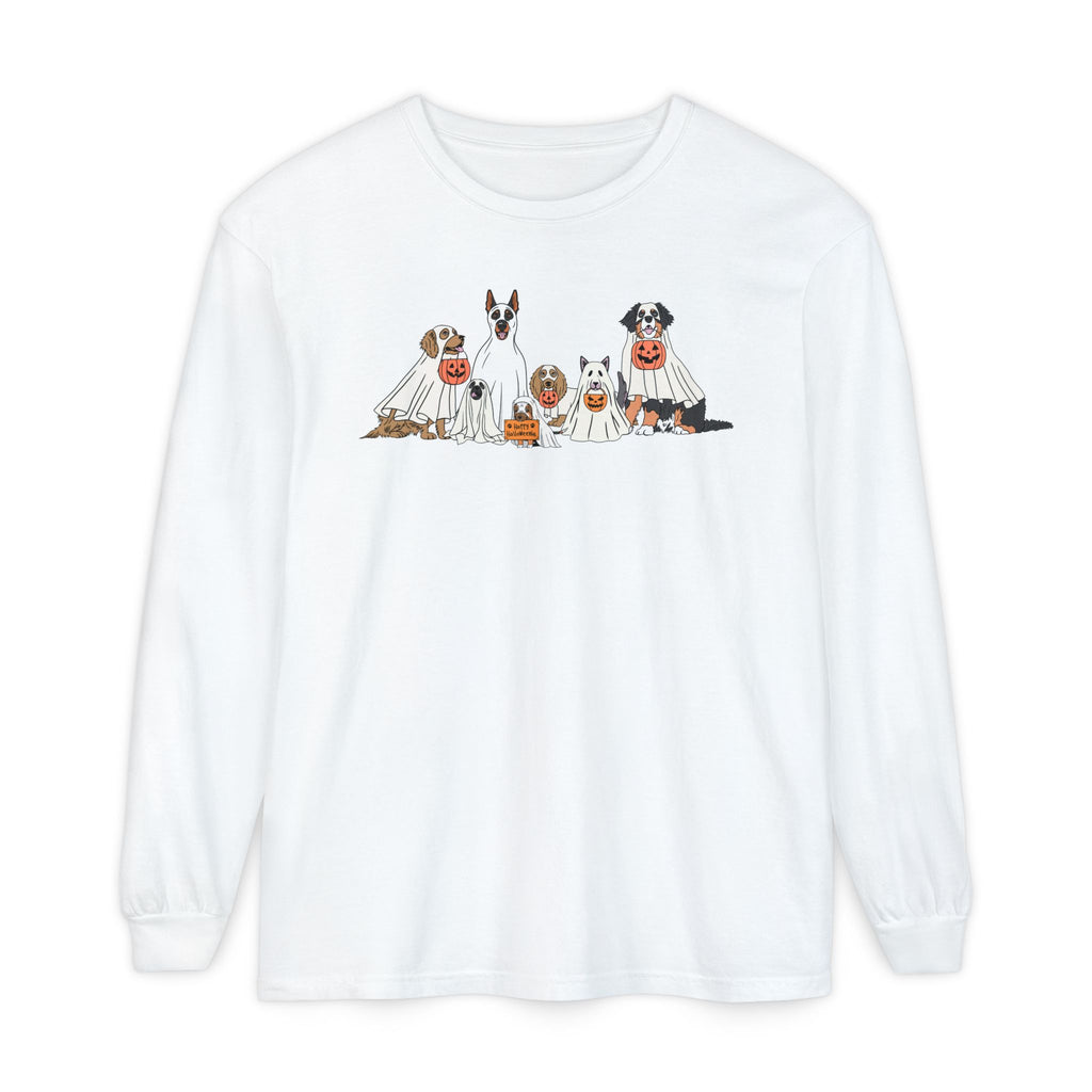 Halloween Ghost Dogs Long Sleeve Tshirt | Fun Holiday original design Long Sleeve