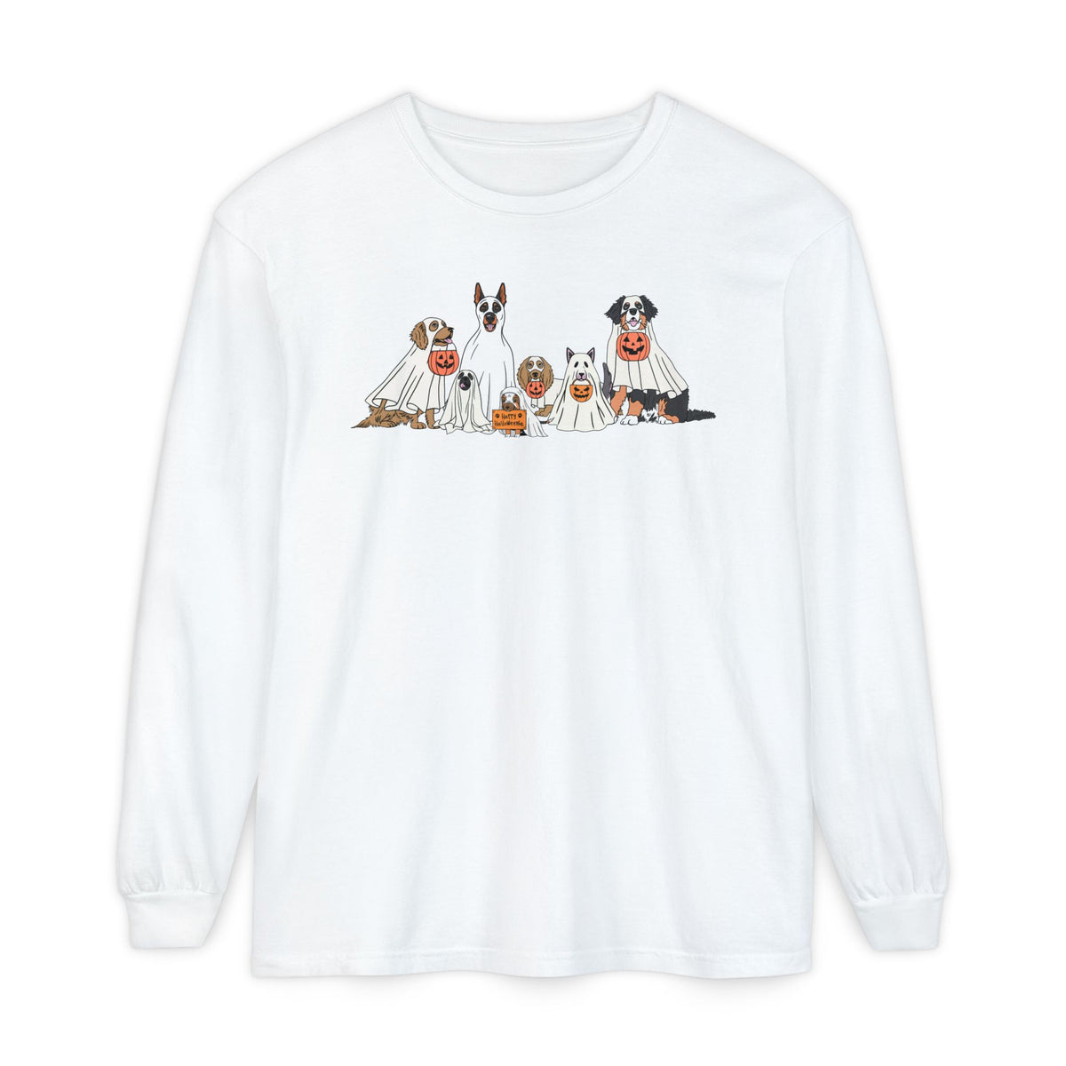 Halloween Ghost Dogs Long Sleeve Tshirt | Fun Holiday original design Long Sleeve