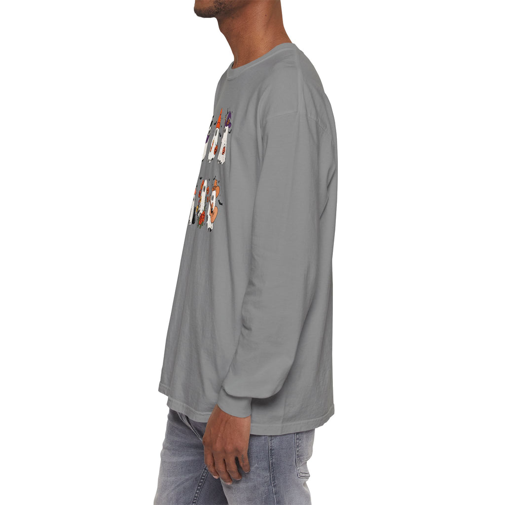 Halloween Ghost Cats Long Sleeve Tshirt | Fun Holiday original design Long Sleeve