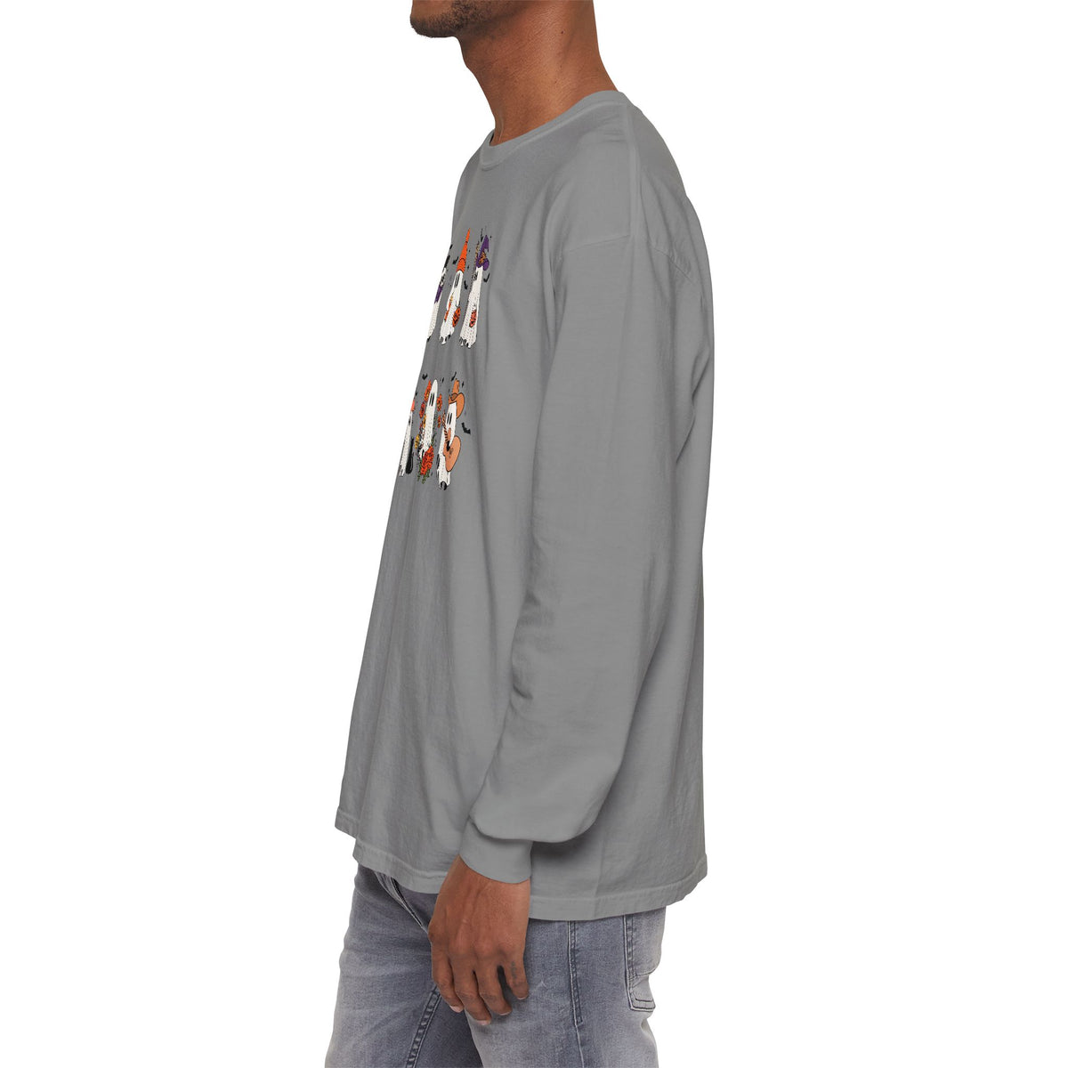 Halloween Ghost Cats Long Sleeve Tshirt | Fun Holiday original design Long Sleeve