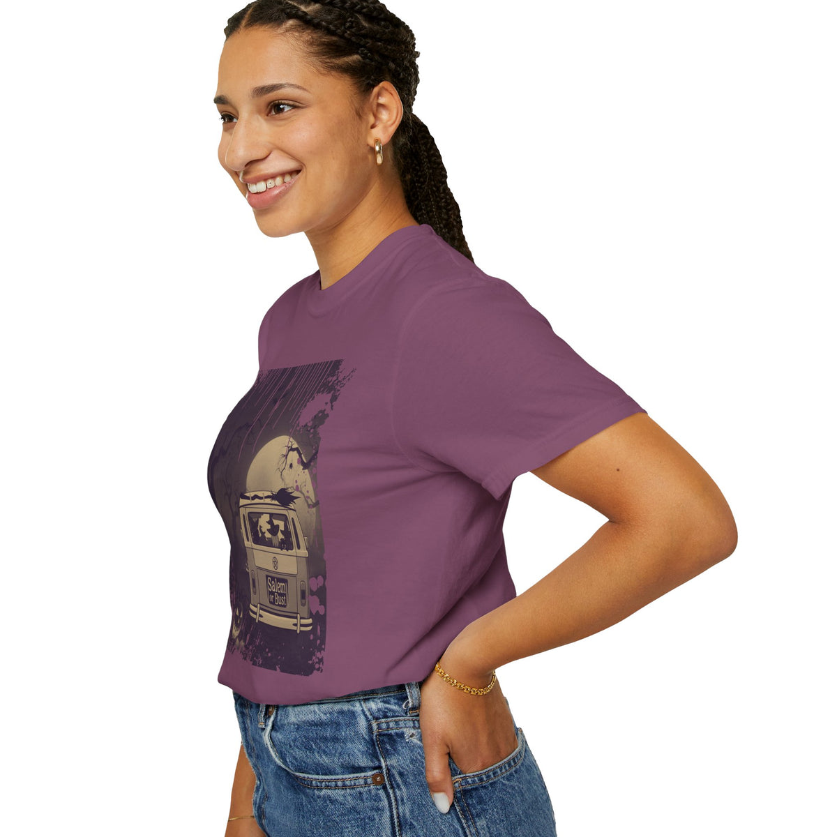 Spooky Retro Camper Van Graphic Tee — Halloween Witch Tshirt