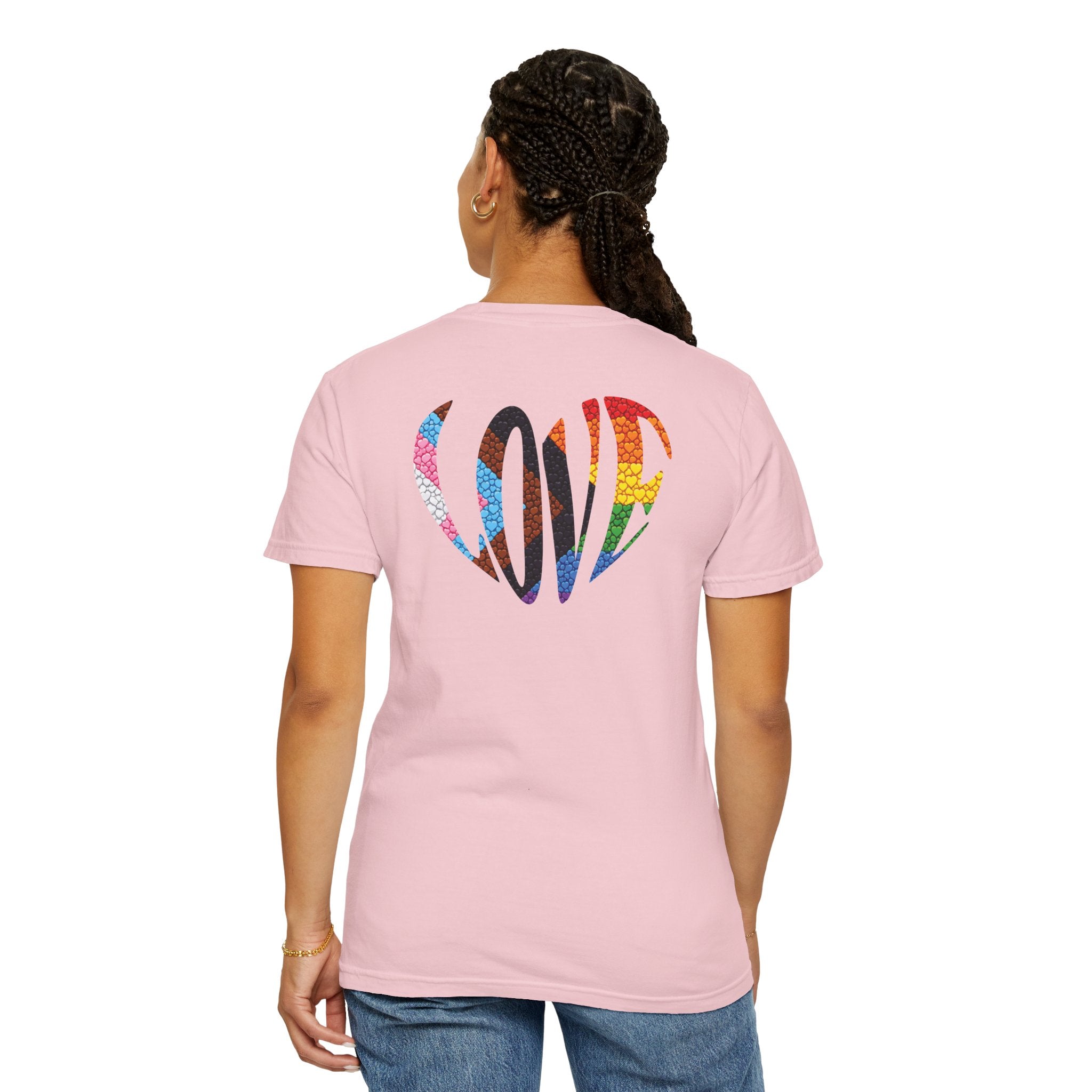 Pride Heart T-Shirt | Rainbow Striped Love Heart Tee