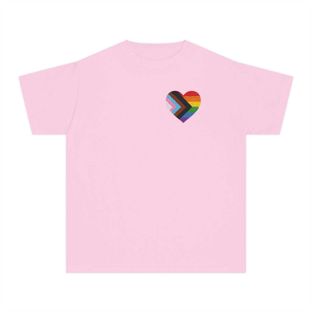 Love Heart Youth Tee | Pride Colors Heart Graphic