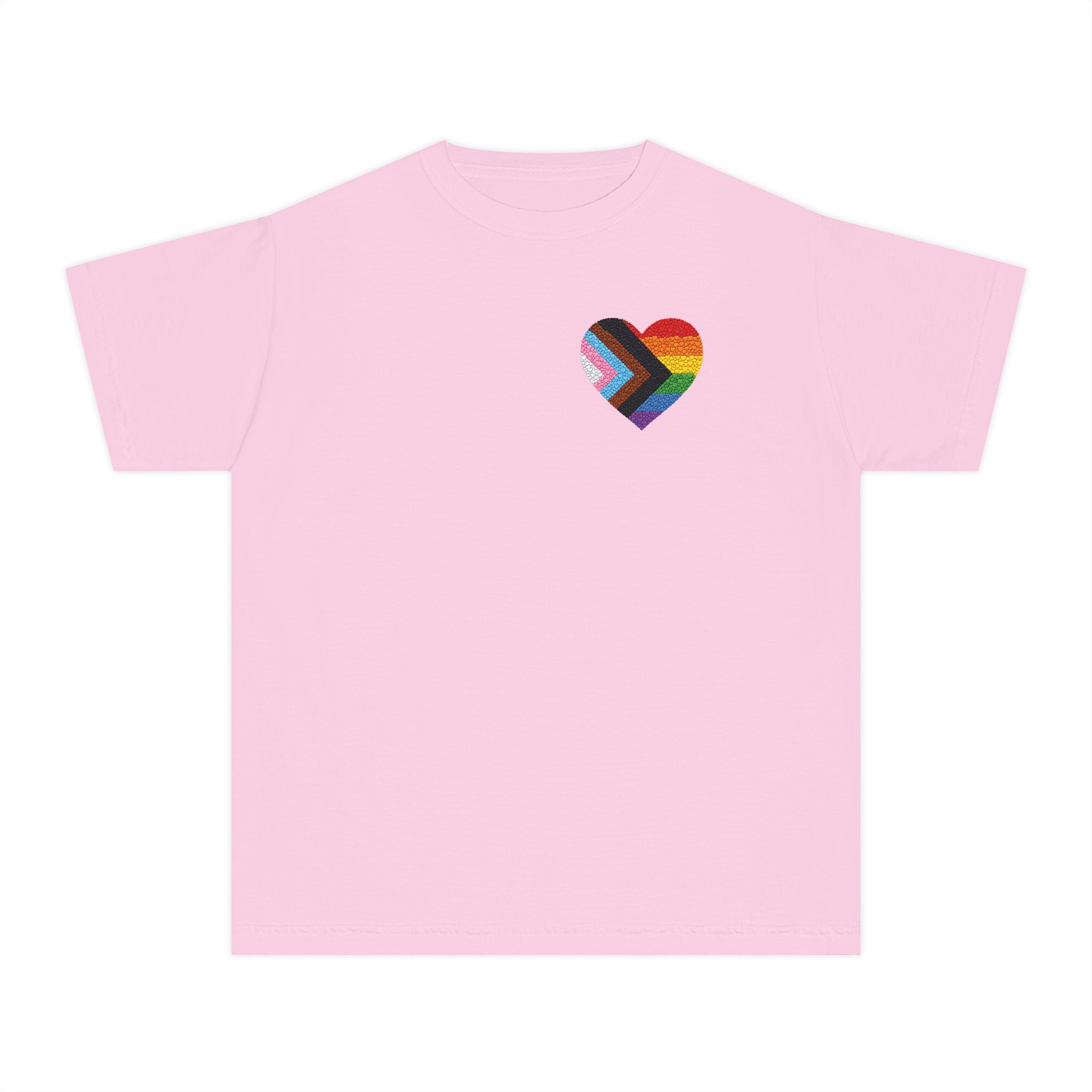 Love Heart Youth Tee | Pride Colors Heart Graphic