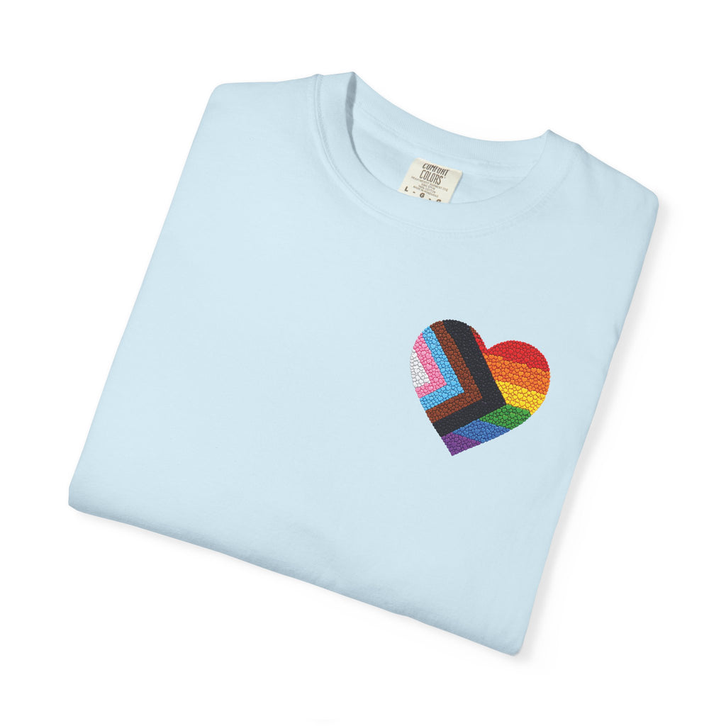 Pride Heart T-Shirt | Rainbow Striped Love Heart Tee
