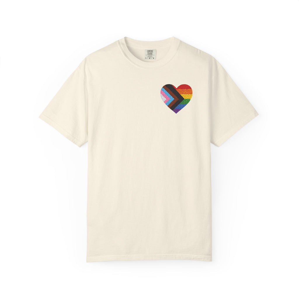 Pride Heart T-Shirt | Rainbow Striped Love Heart Tee