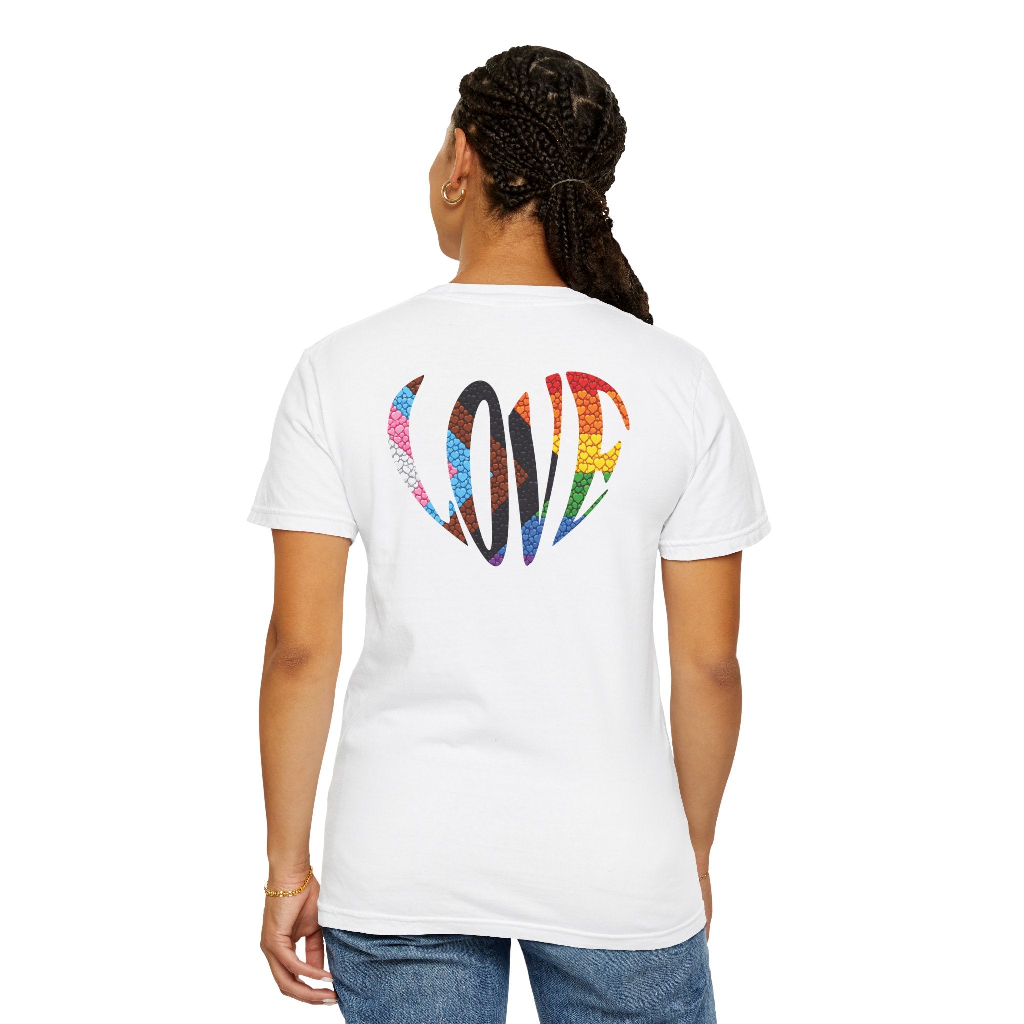 Pride Heart T-Shirt | Rainbow Striped Love Heart Tee