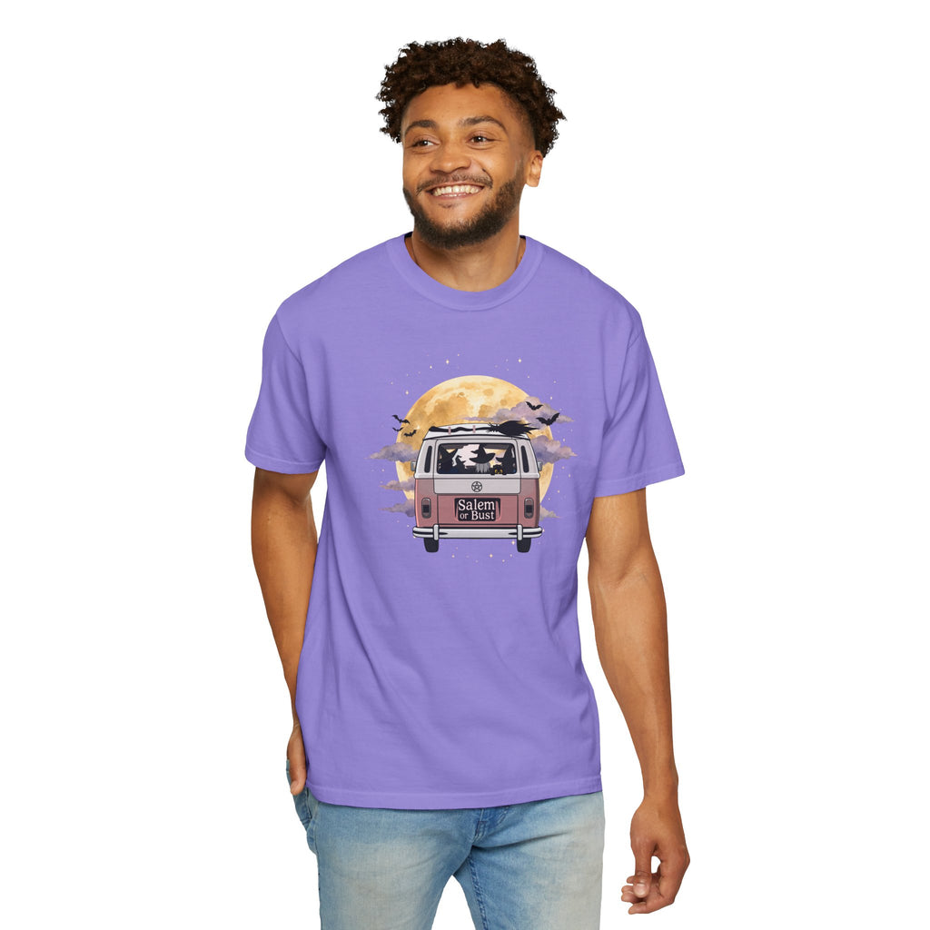 Witchy Halloween Vibes Tshirt | Hippie Bus Driving to the Full Moon Top