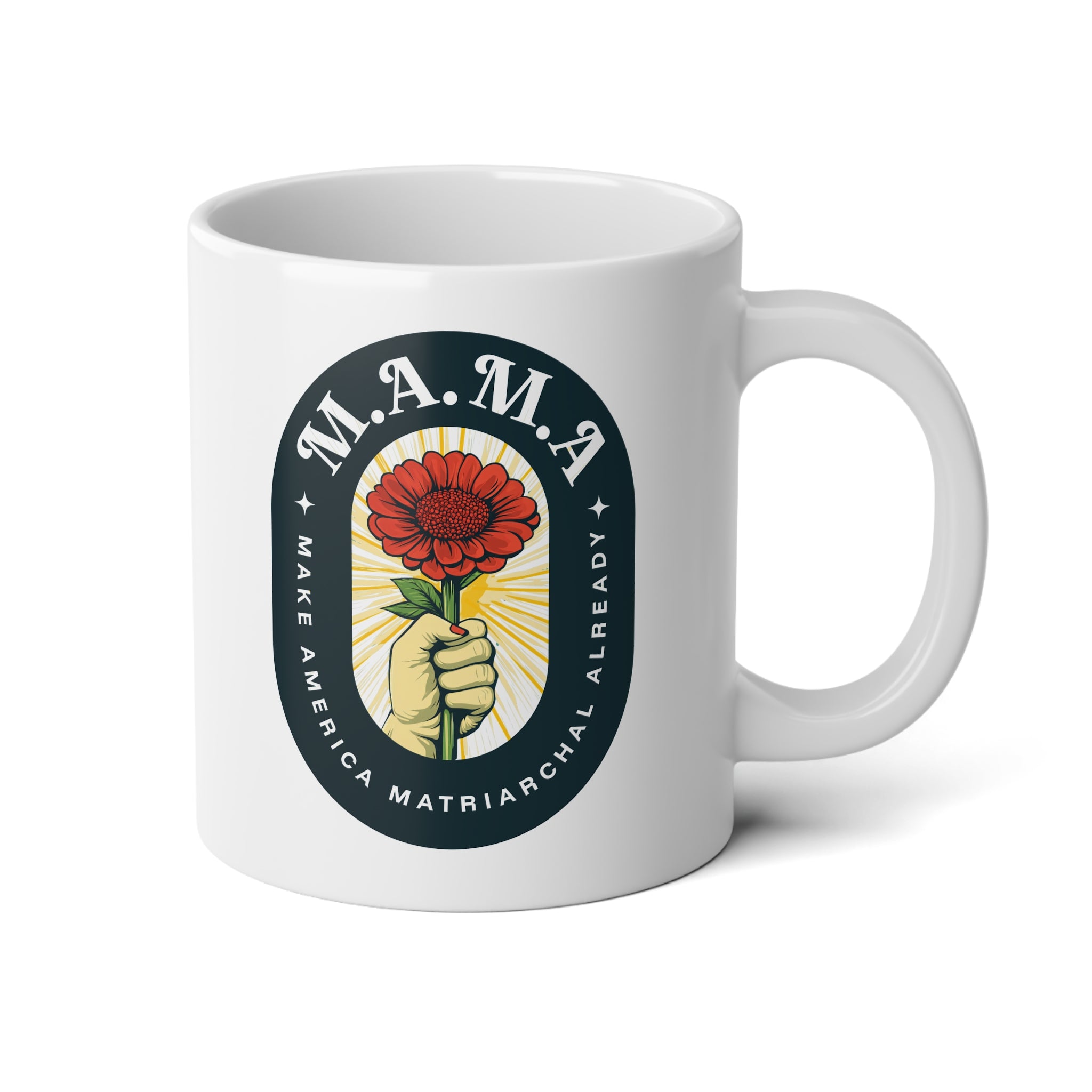 20oz Jumbo Mug — Retro Milk & Cookies Vintage Badge Coffee Cup