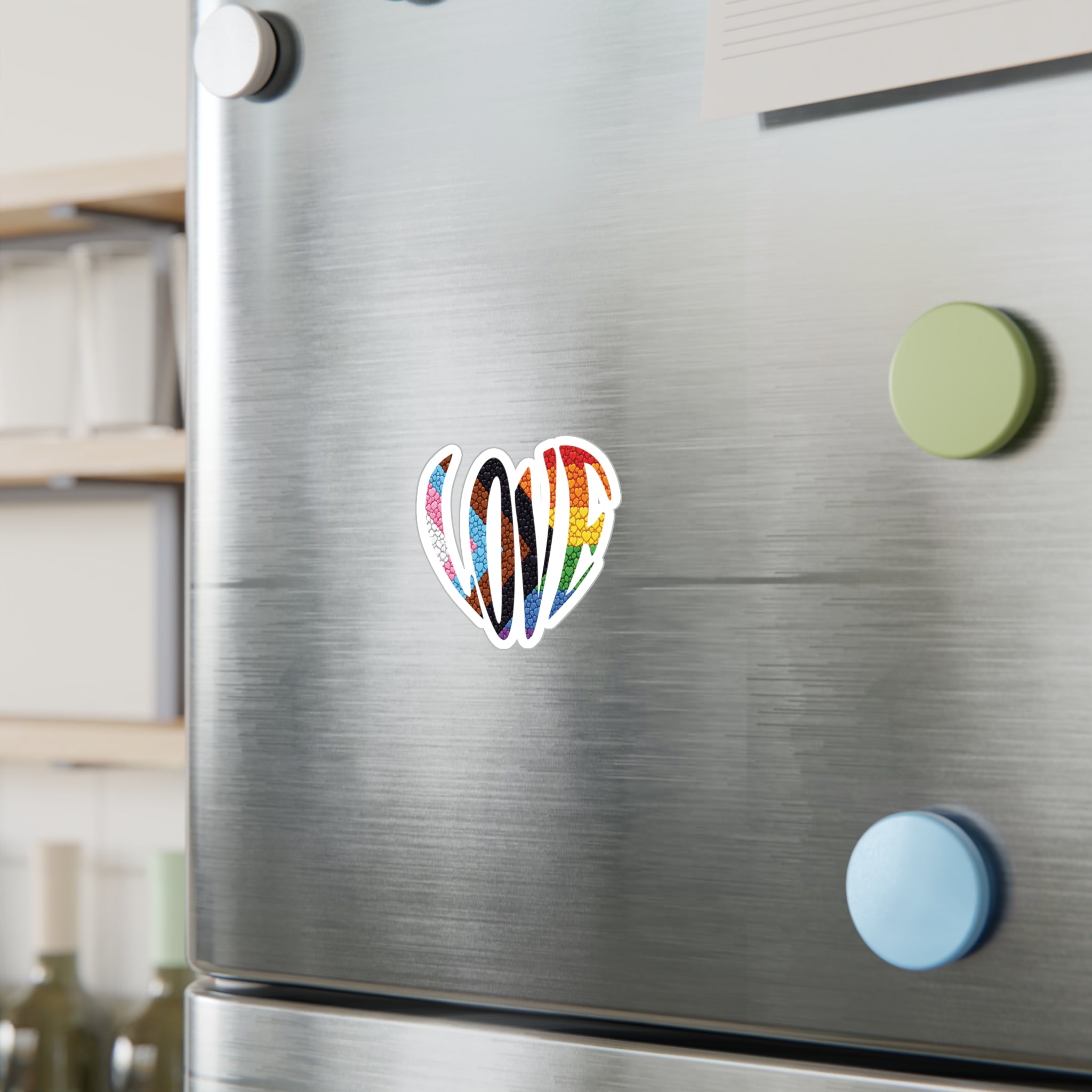Pride Love Heart Sticker | Kiss-Cut Vinyl Decal