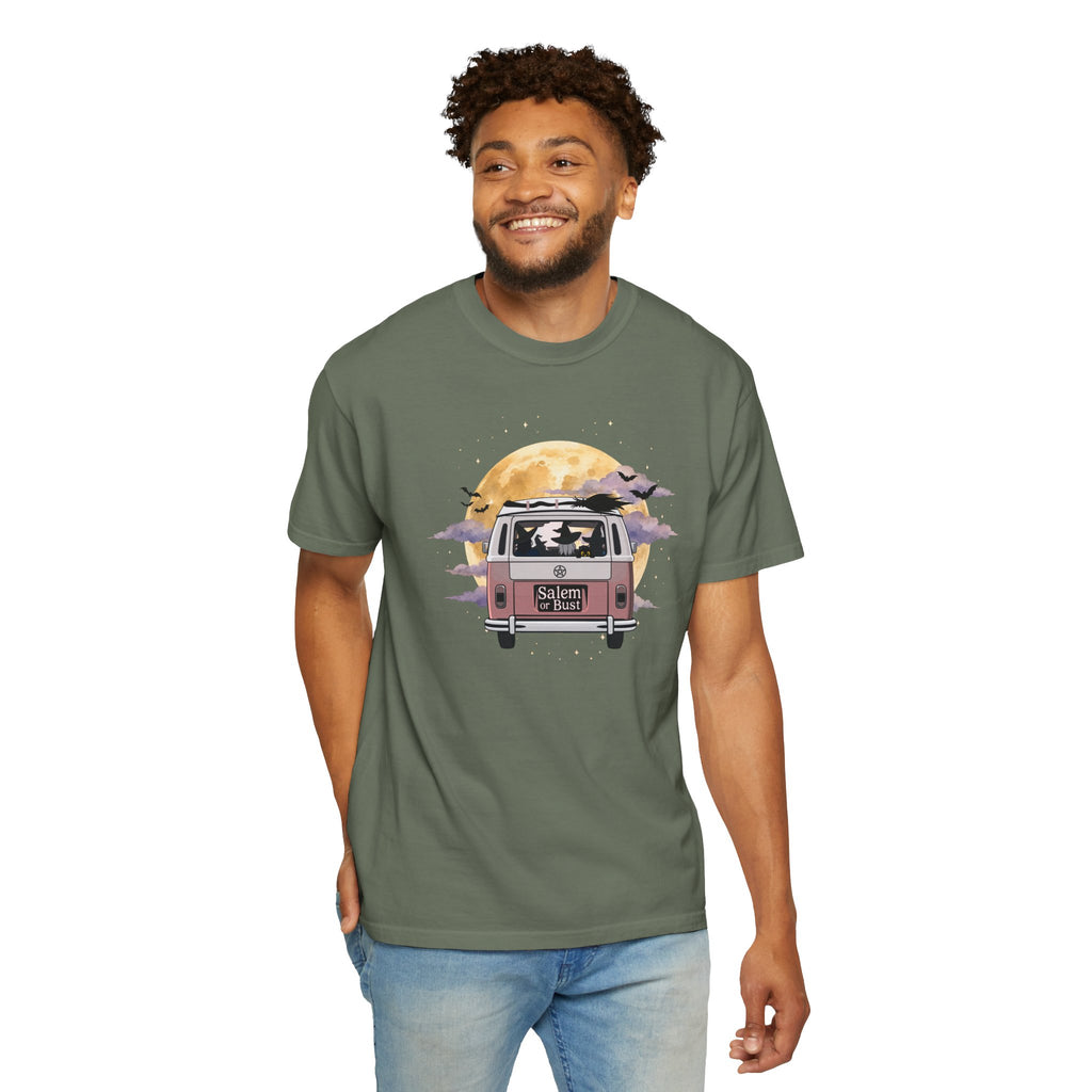 Witchy Halloween Vibes Tshirt | Hippie Bus Driving to the Full Moon Top