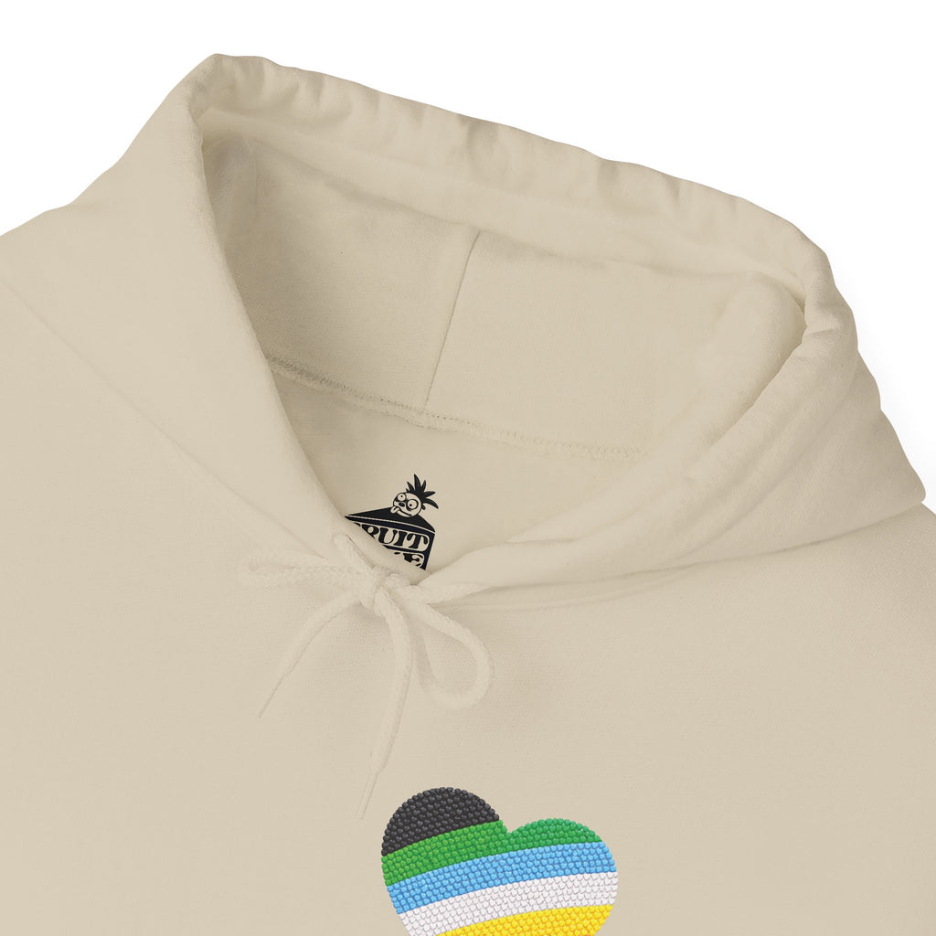 Disability Pride Heart Hoodie | Rainbow Striped Heart Pullover