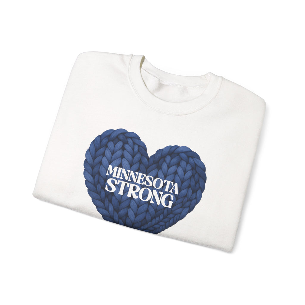 I stand with Minnesota Sweatshirt | Blue Knit Heart Design