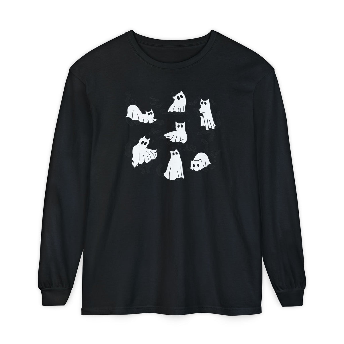 Halloween Ghost Cats Long Sleeve Tshirt | Fun Holiday original design Long Sleeve