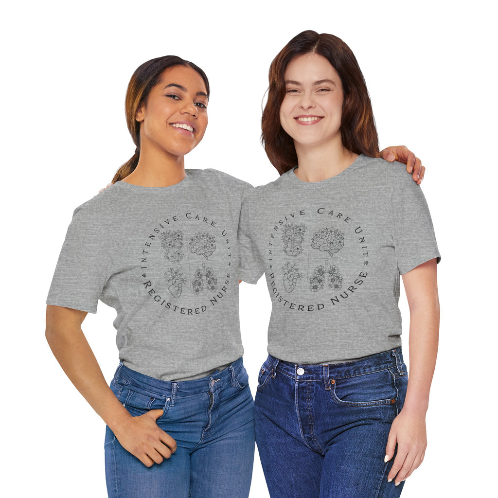 Intensive Care Unit Registered Nurse Tee | Floral Anatomy Illustration