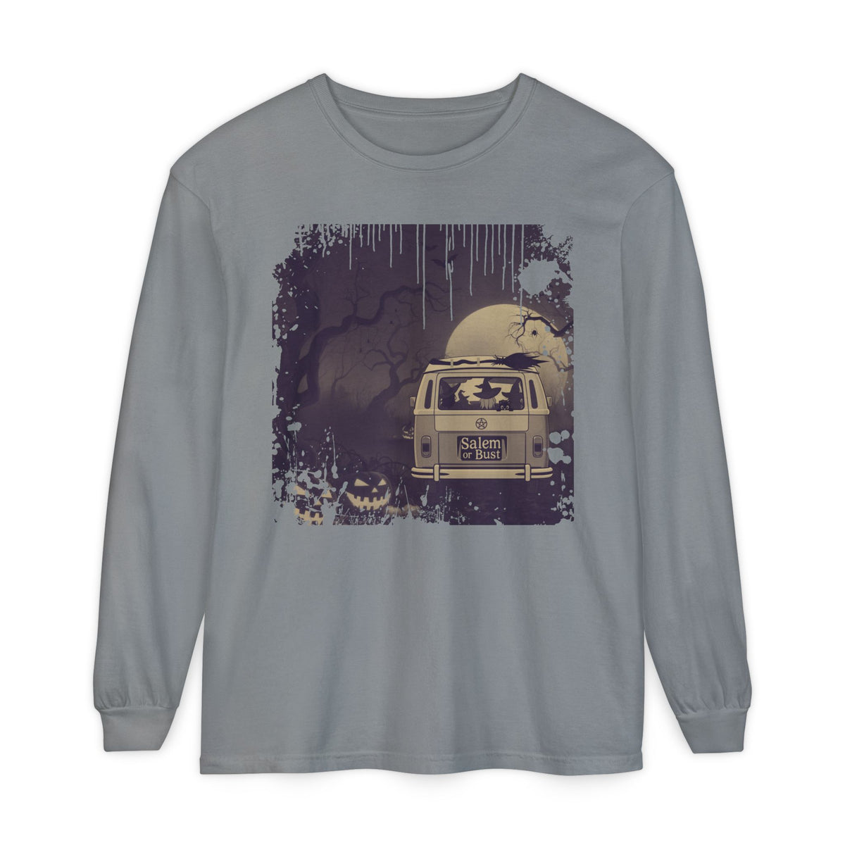 Vintage Salem or Bust Halloween Long Sleeve Tshirt | Spooky original design Long Sleeve