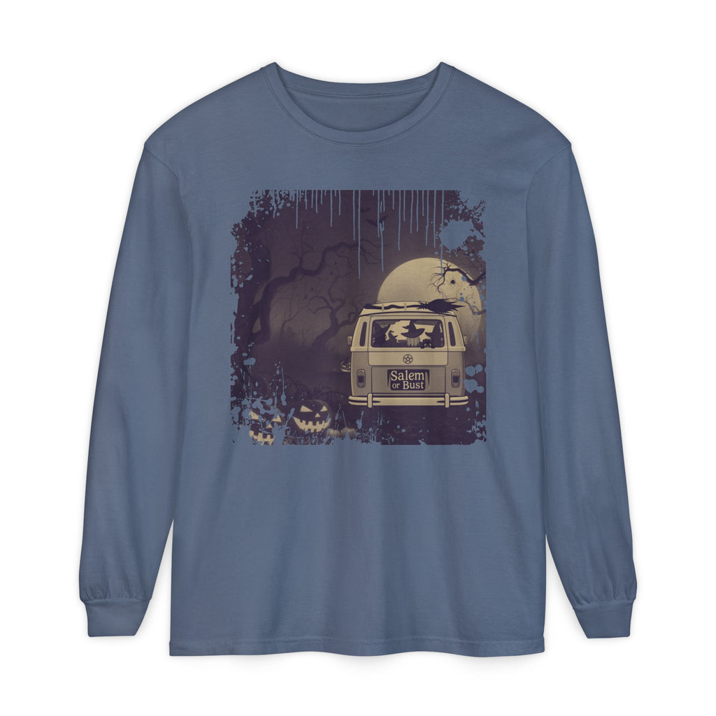 Vintage Salem or Bust Halloween Long Sleeve Tshirt | Spooky original design Long Sleeve