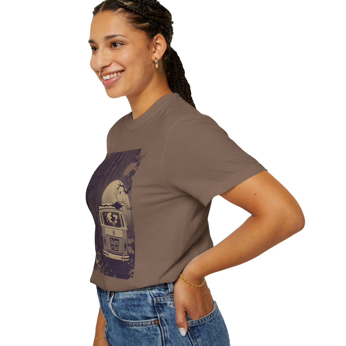 Spooky Retro Camper Van Graphic Tee — Halloween Witch Tshirt