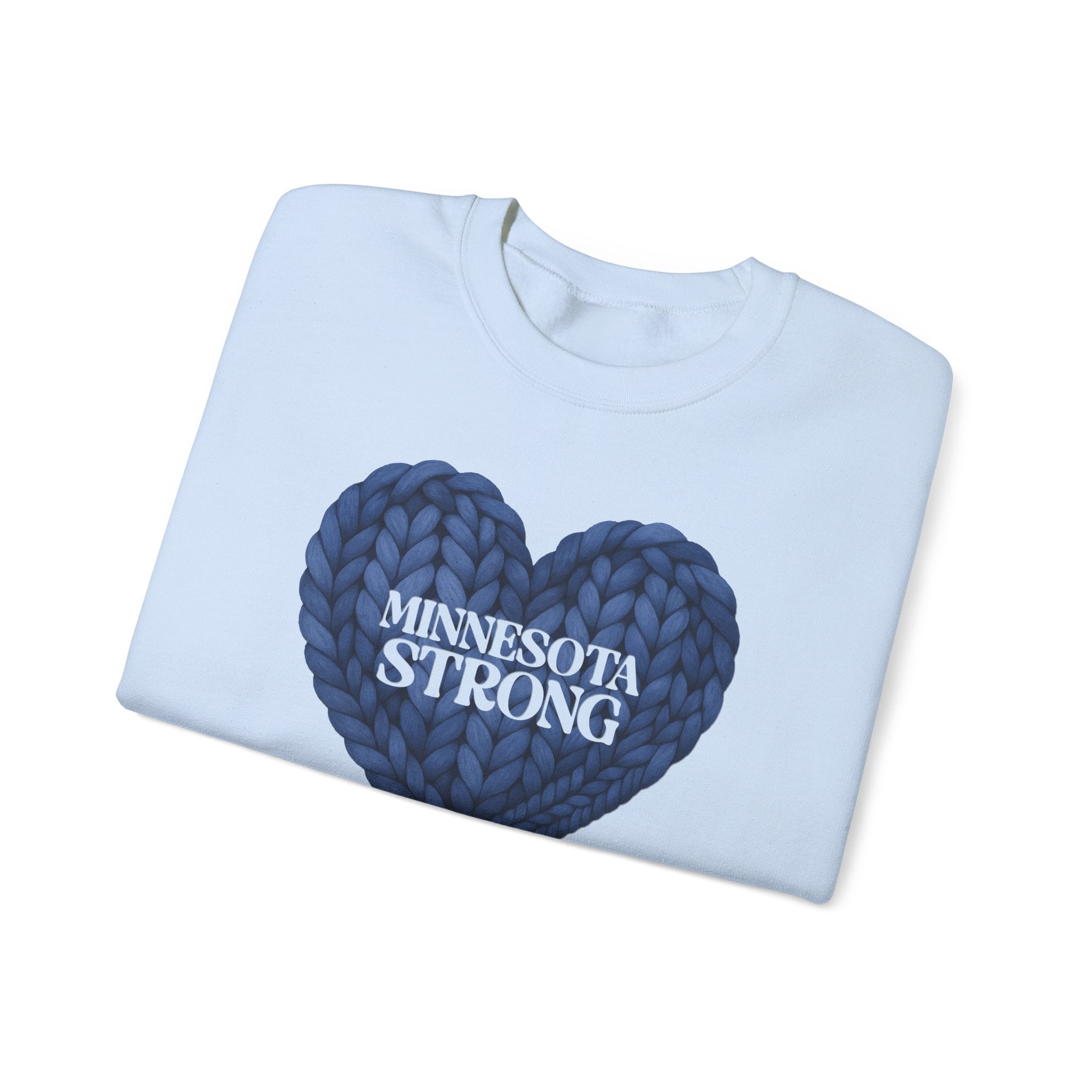 I stand with Minnesota Sweatshirt | Blue Knit Heart Design