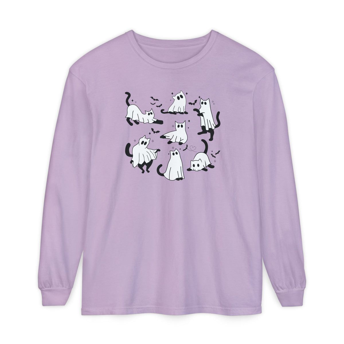 Halloween Ghost Cats Long Sleeve Tshirt | Fun Holiday original design Long Sleeve