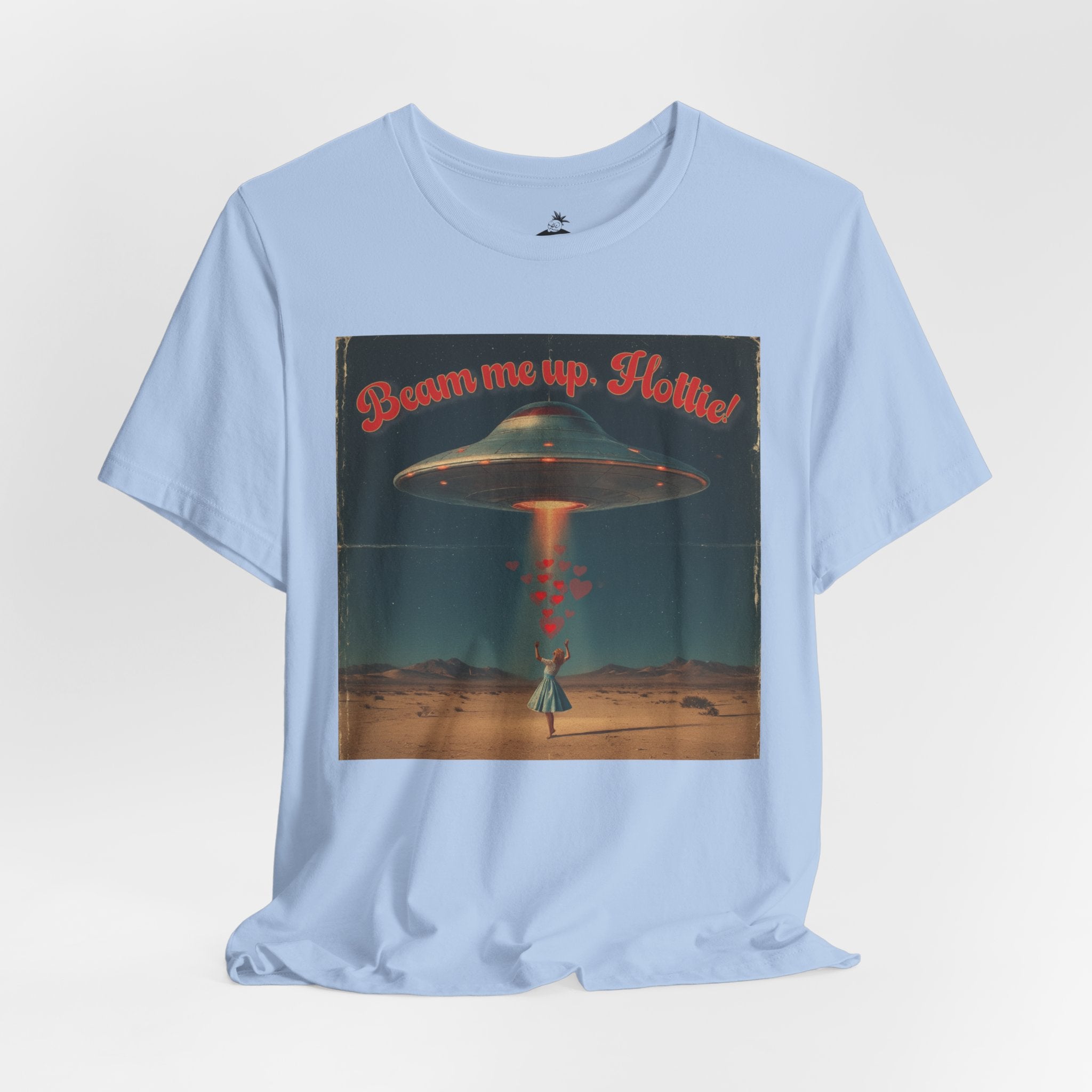 Beam Me Up, Hottie Valentine Tshirt | Star Trek pun for fun Valentine's gift | Sci-fi star crossed lovers top | Abducted by Love Shirt