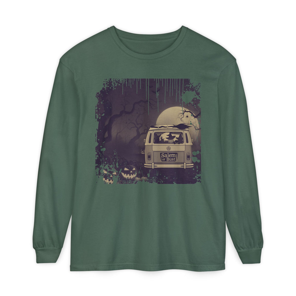 Vintage Salem or Bust Halloween Long Sleeve Tshirt | Spooky original design Long Sleeve