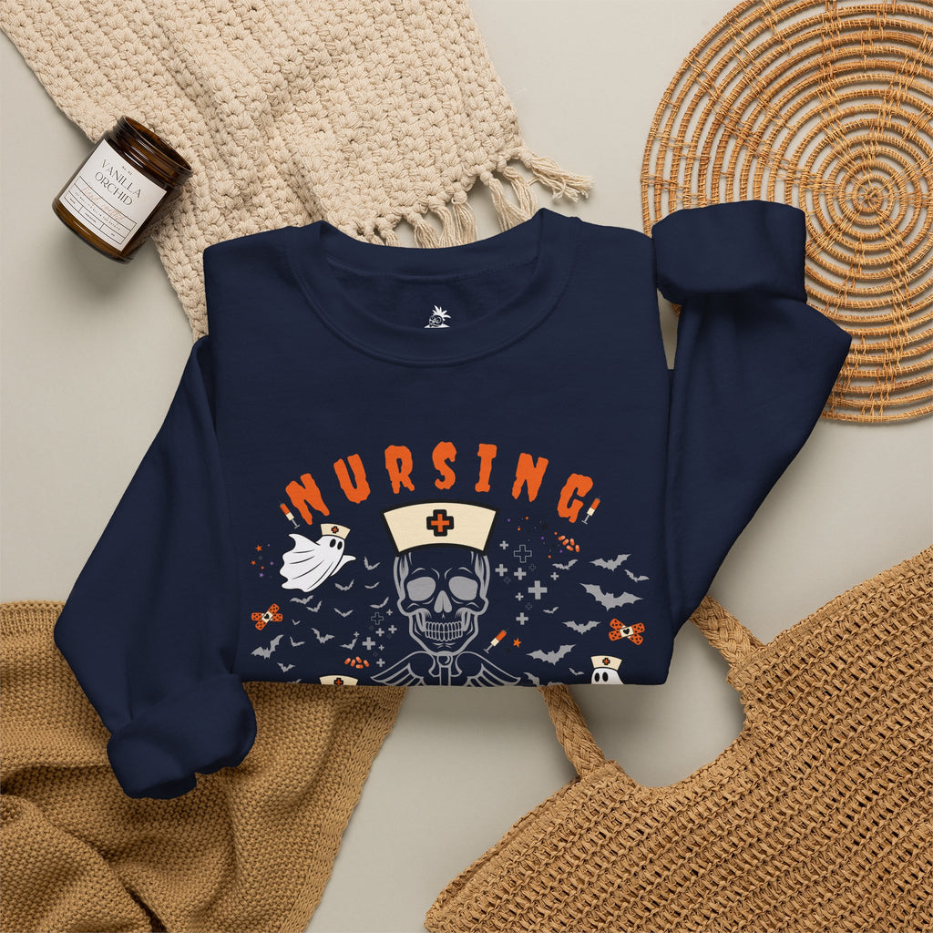 Nursing Assistant Skull Crewneck Sweatshirt — Halloween Nurse Gift