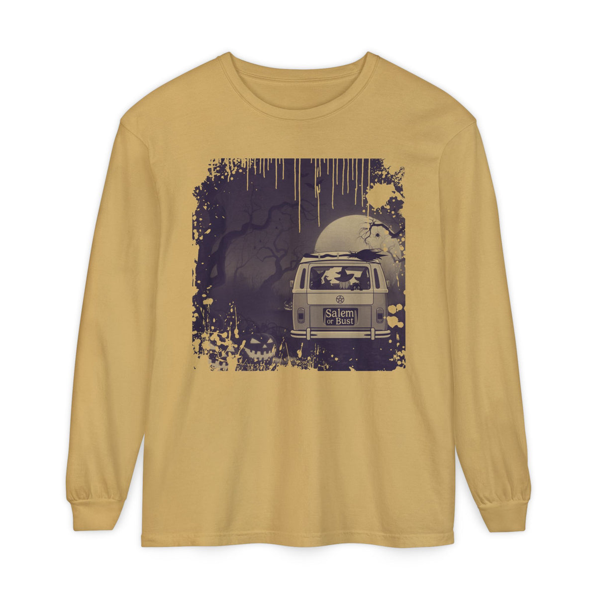 Vintage Salem or Bust Halloween Long Sleeve Tshirt | Spooky original design Long Sleeve