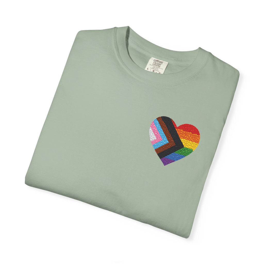 Pride Heart T-Shirt | Rainbow Striped Love Heart Tee