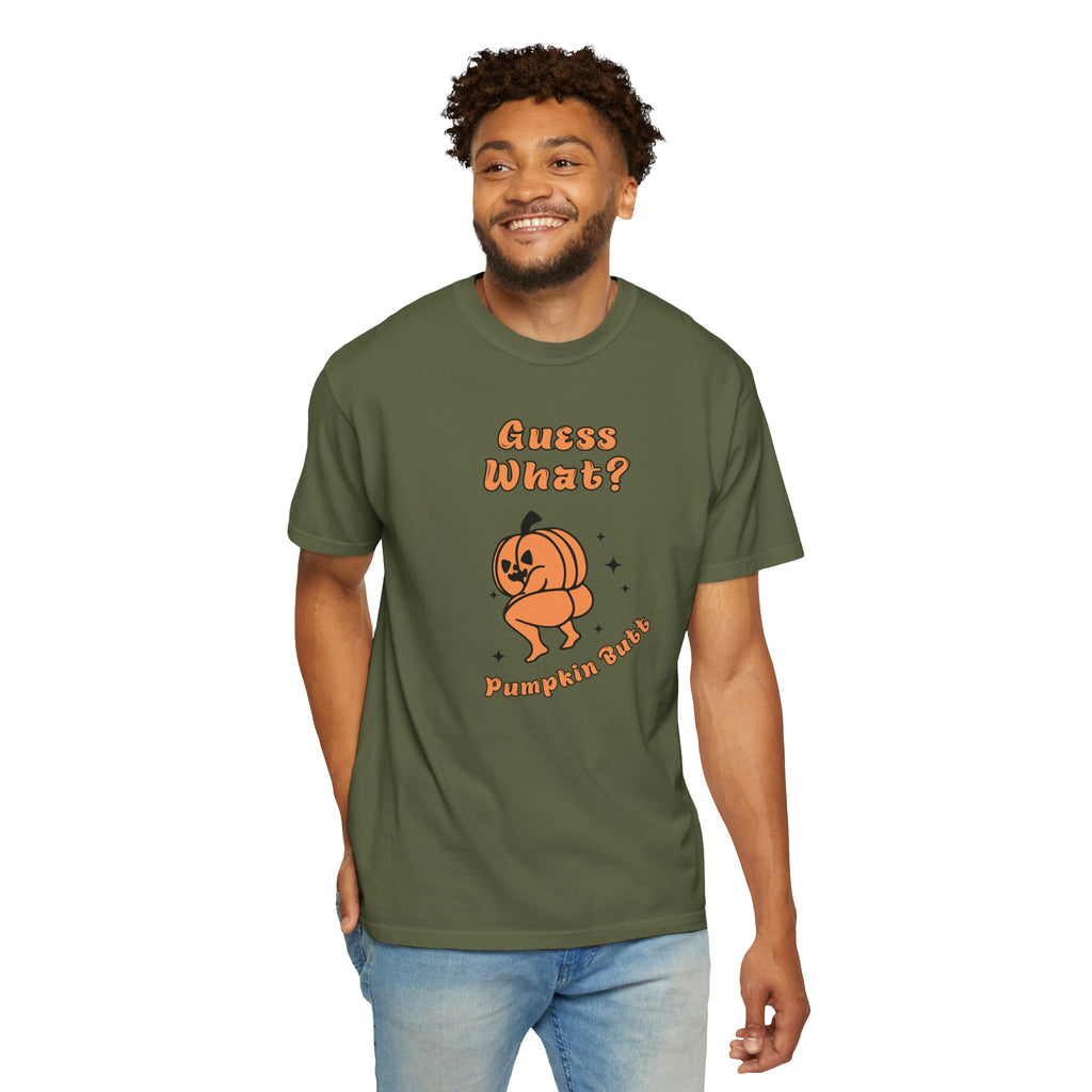 Halloween Pumpkin Shirt - "Guesss What? Pumpkin Butt" Cute Retro Graphic Tee