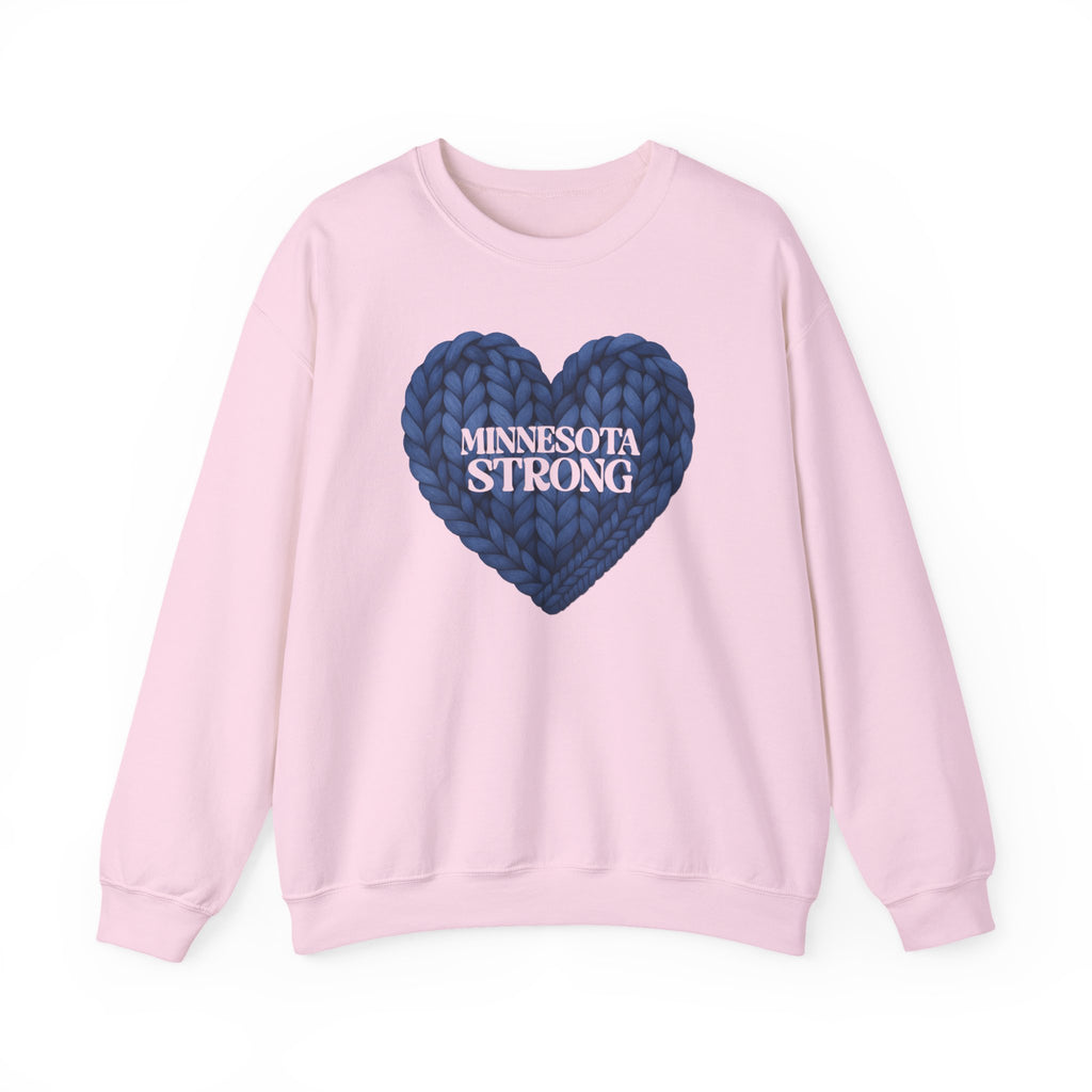 I stand with Minnesota Sweatshirt | Blue Knit Heart Design