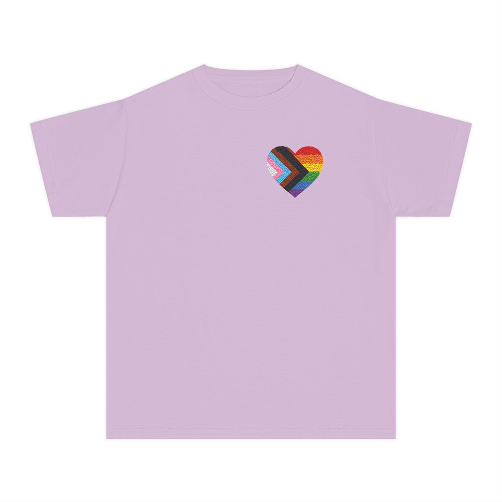 Love Heart Youth Tee | Pride Colors Heart Graphic