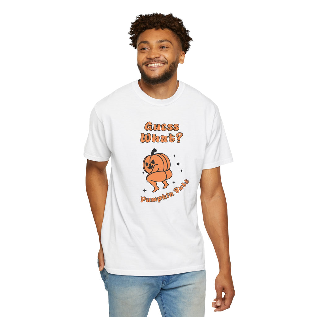 Halloween Pumpkin Shirt - "Guesss What? Pumpkin Butt" Cute Retro Graphic Tee