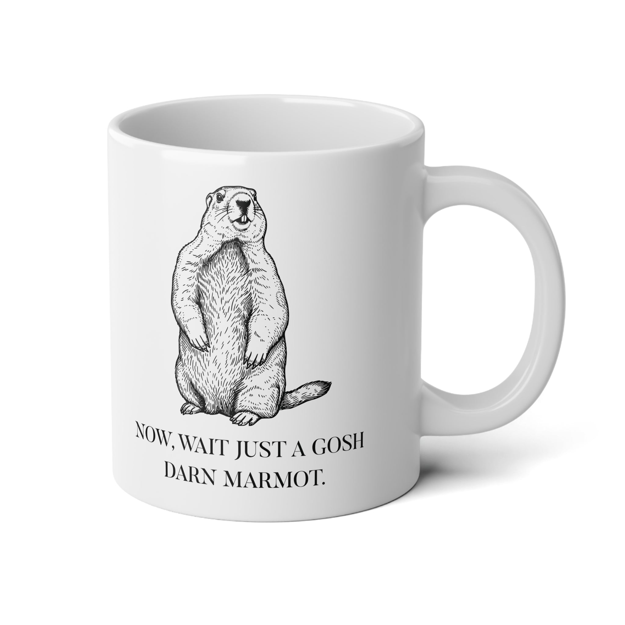 Marmot Pun Jumbo 20 oz mug | "Wait Just a Gosh Darn Marmot.