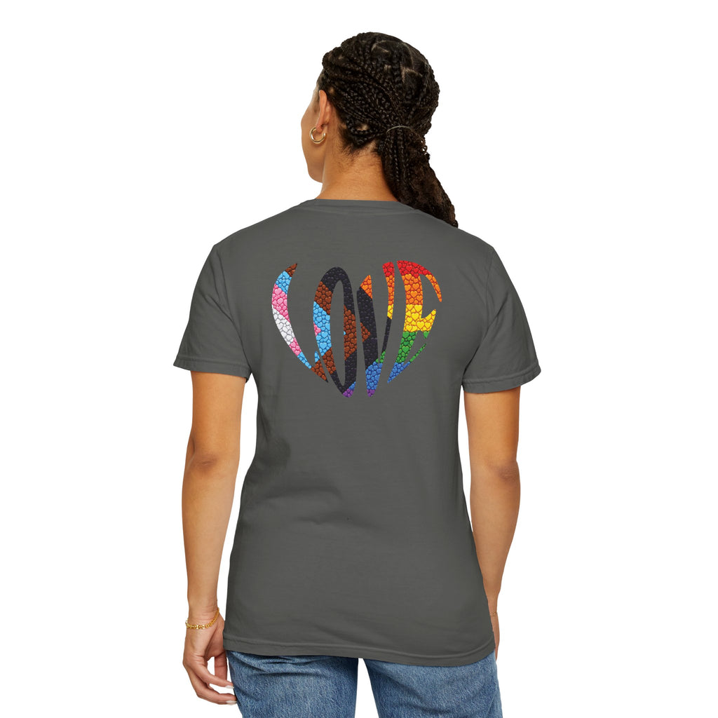Pride Heart T-Shirt | Rainbow Striped Love Heart Tee