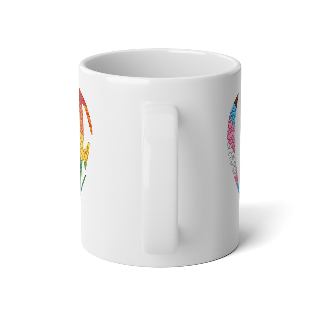 Rainbow Pride Heart Mug | Colorful Heart Love 20oz Jumbo Ceramic Mug