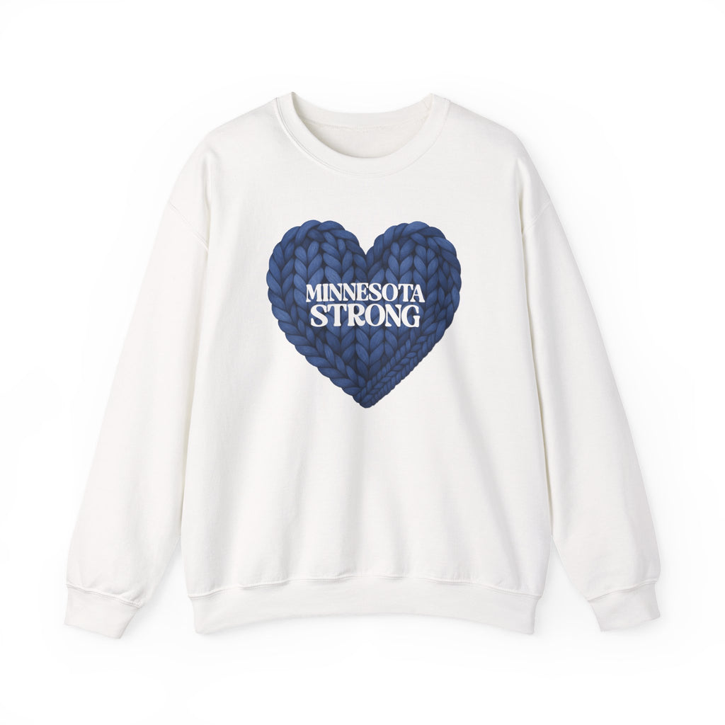I stand with Minnesota Sweatshirt | Blue Knit Heart Design