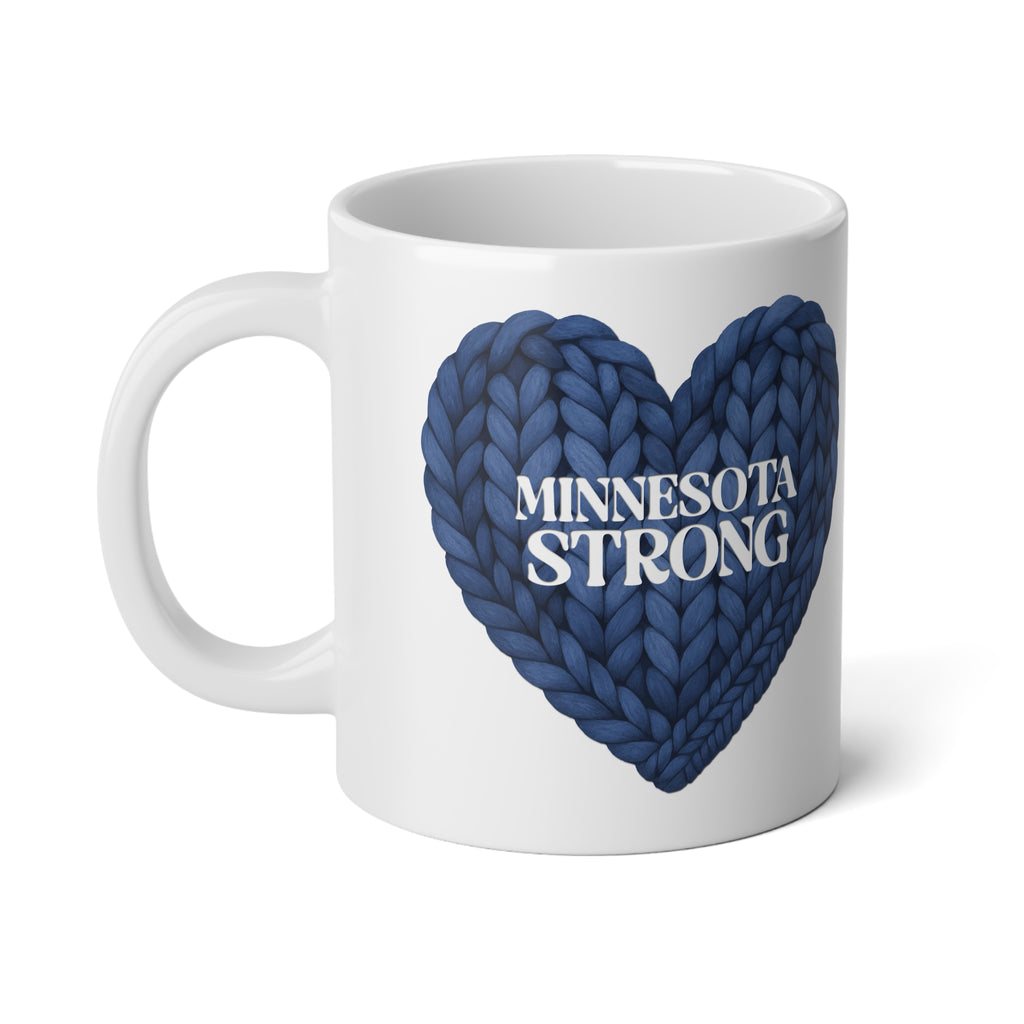 Minnesota Strong heart knit design Mug | 20oz jumbo coffee mug