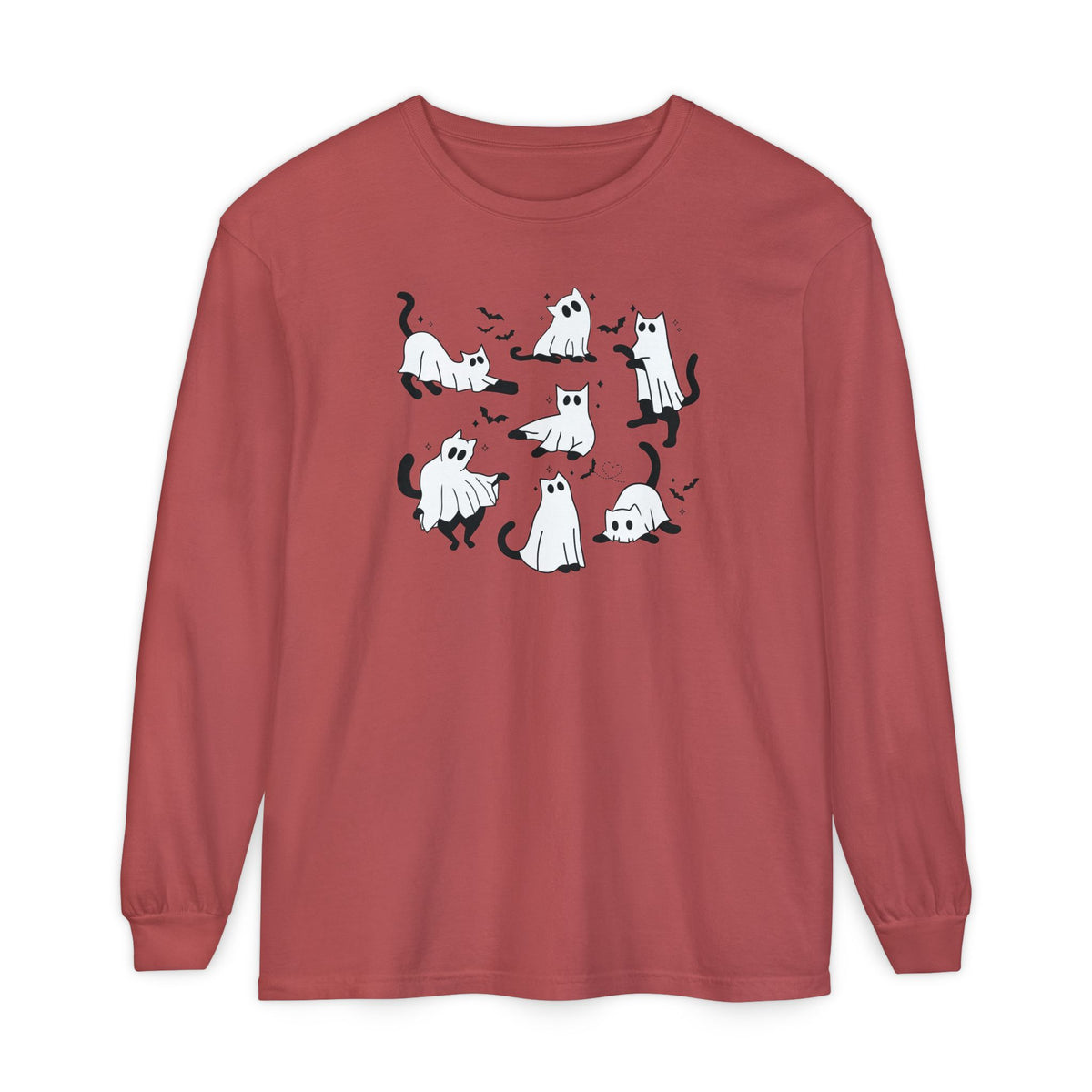 Halloween Ghost Cats Long Sleeve Tshirt | Fun Holiday original design Long Sleeve