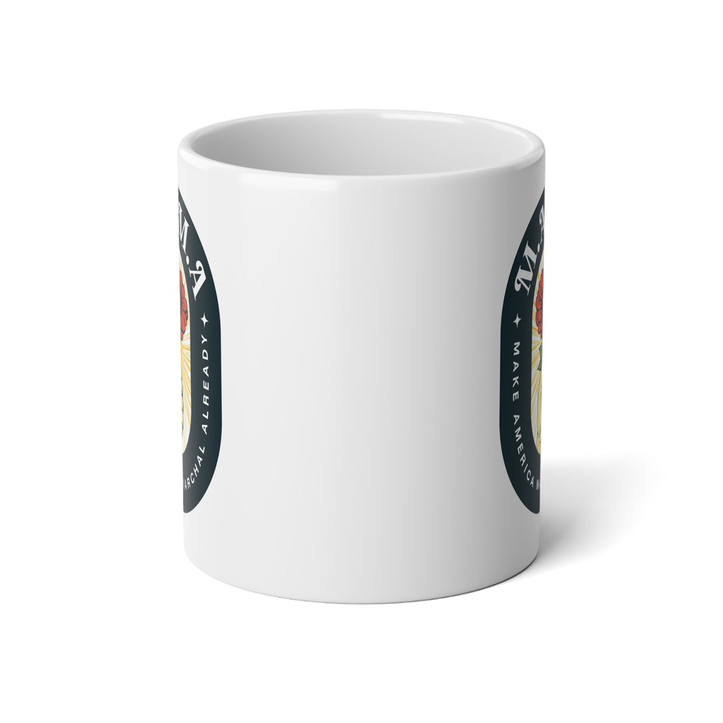 20oz Jumbo Mug — Retro Milk & Cookies Vintage Badge Coffee Cup