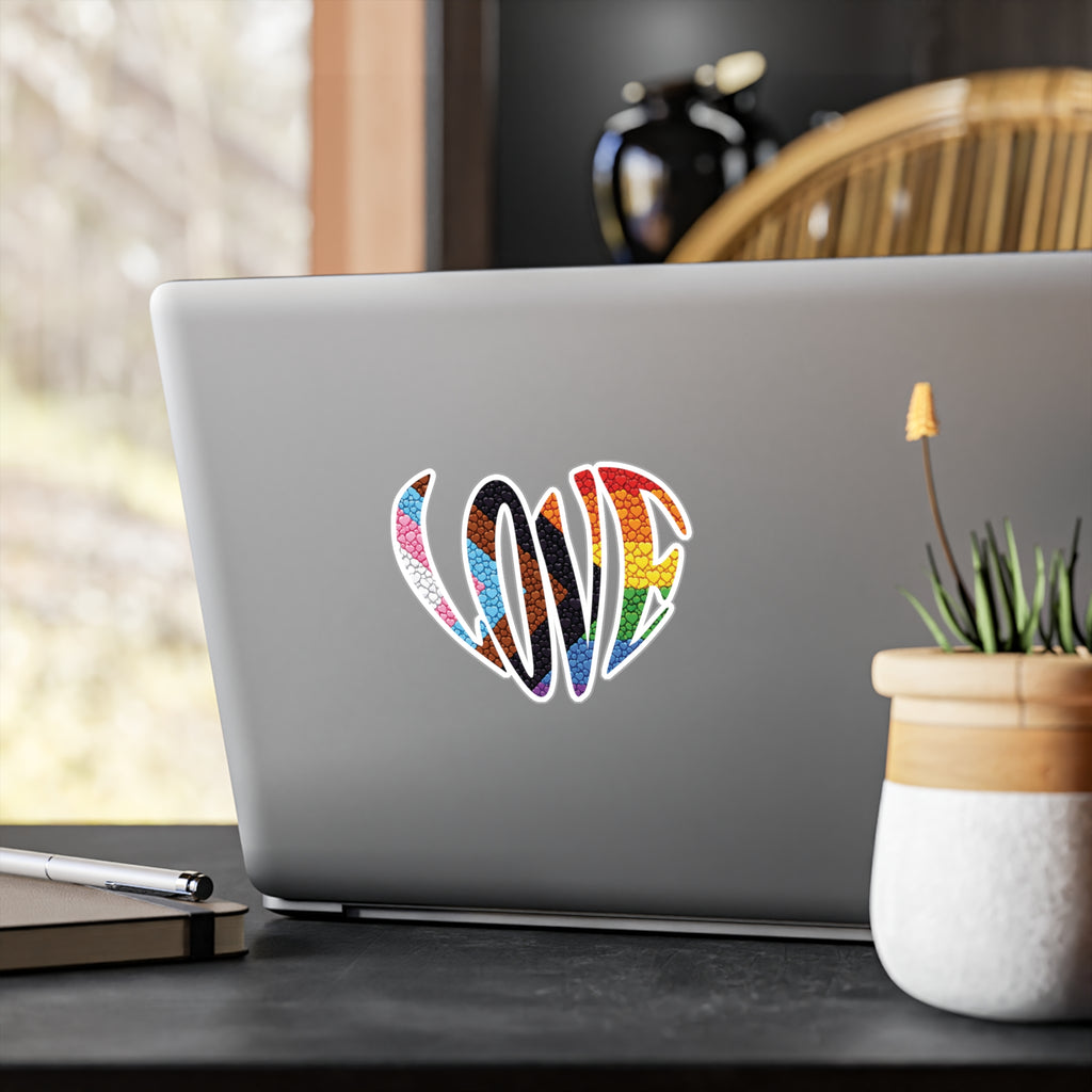 Pride Love Heart Sticker | Kiss-Cut Vinyl Decal