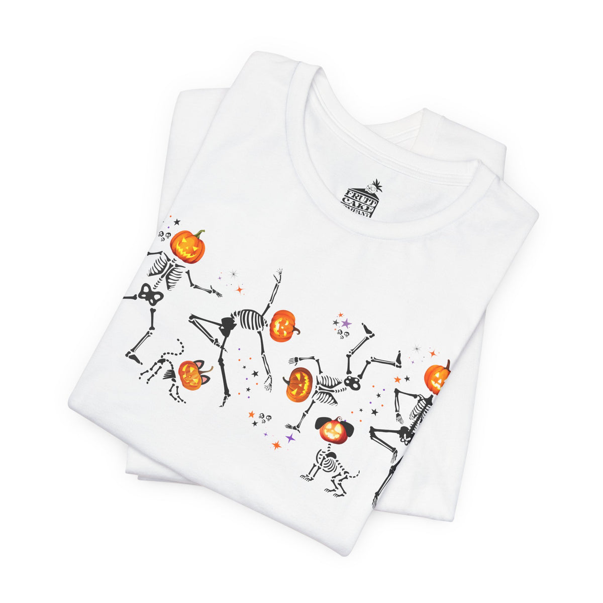 Dancing Skeletons with pumpkin heads Tshirt | Halloween Ultra Soft Bella Canva Tees