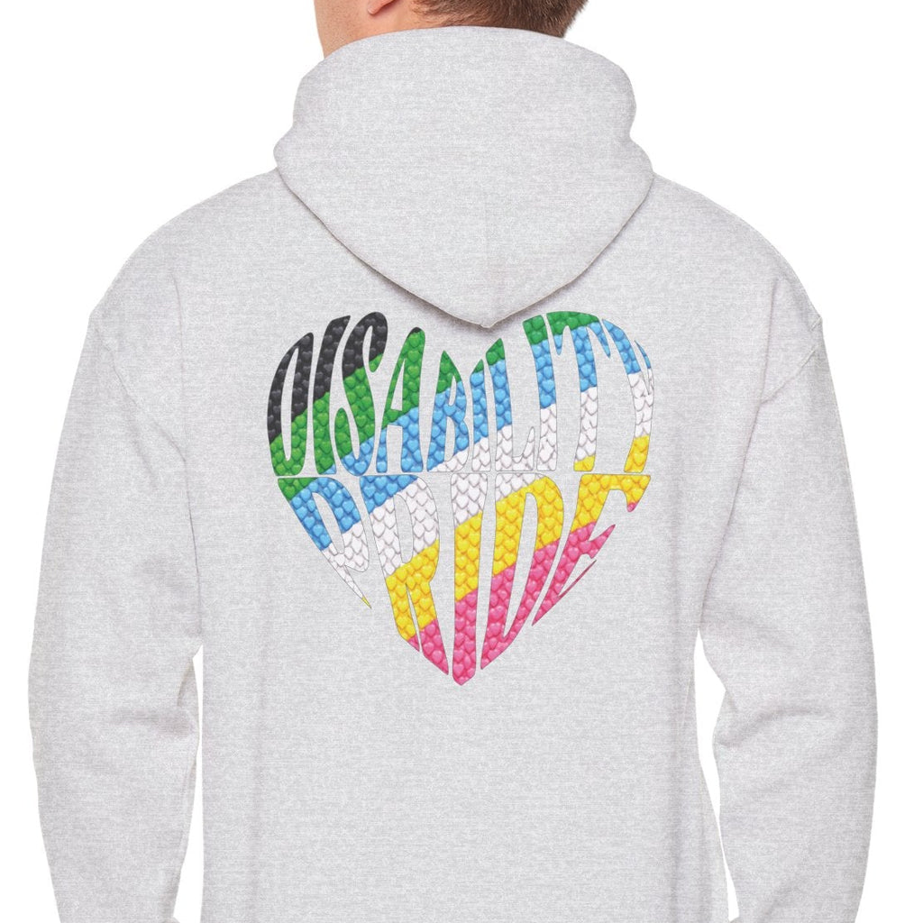 Disability Pride Heart Hoodie | Rainbow Striped Heart Pullover