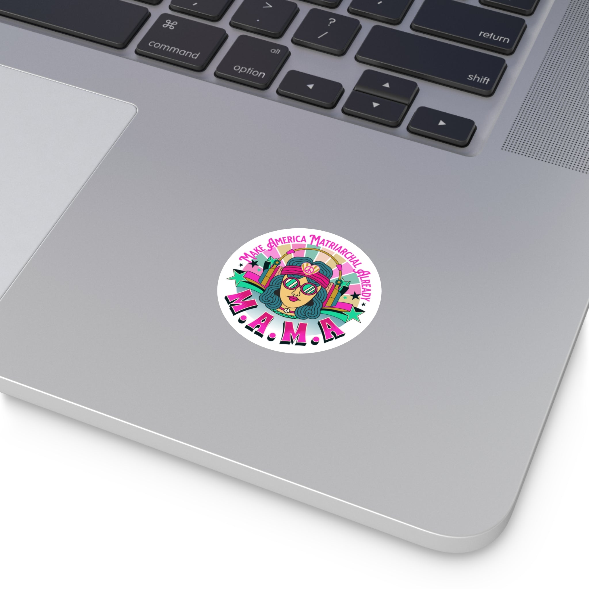 M.A.M.A. Round Sticker "Make America Matriarchal Already" Retro Sticker (Indoor/Outdoor)